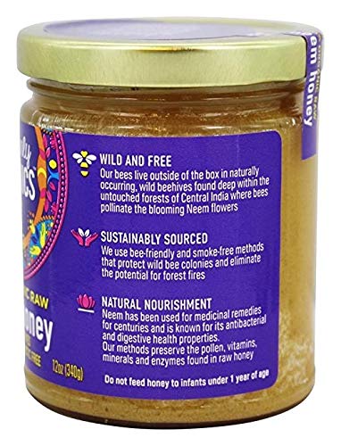 Heavenly Organics 100% Organic Raw Honey Variety - Neem Honey and Acacia Honey (Pack of 4)