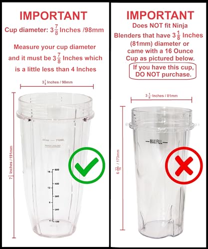 Recipiente de repuesto compatible con Nutri Ninja 24 oz miniatura 3