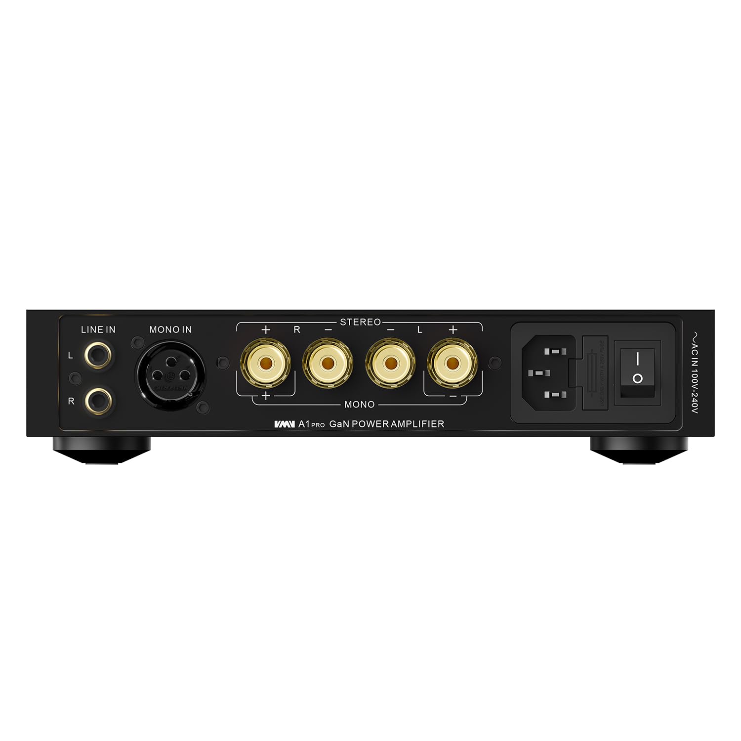 SMSL VMV A1pro - Amplificador de potencia de nitruro de galio | Modo estéreo/mono 4x potencia | Chip PGA2311 de gama alta | Entradas XLR/RCA chapadas en oro | Compatible con preamplificador D1pro DAC