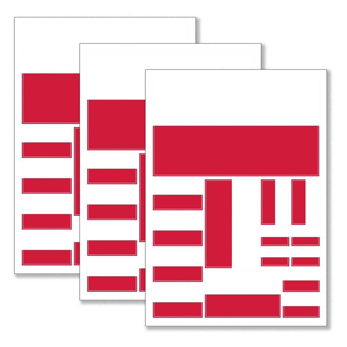 QQSD Poland Flag Sticker Polish Decal in Multiple Sizes (3 Pack, 11.7 x 8.3 Inches)