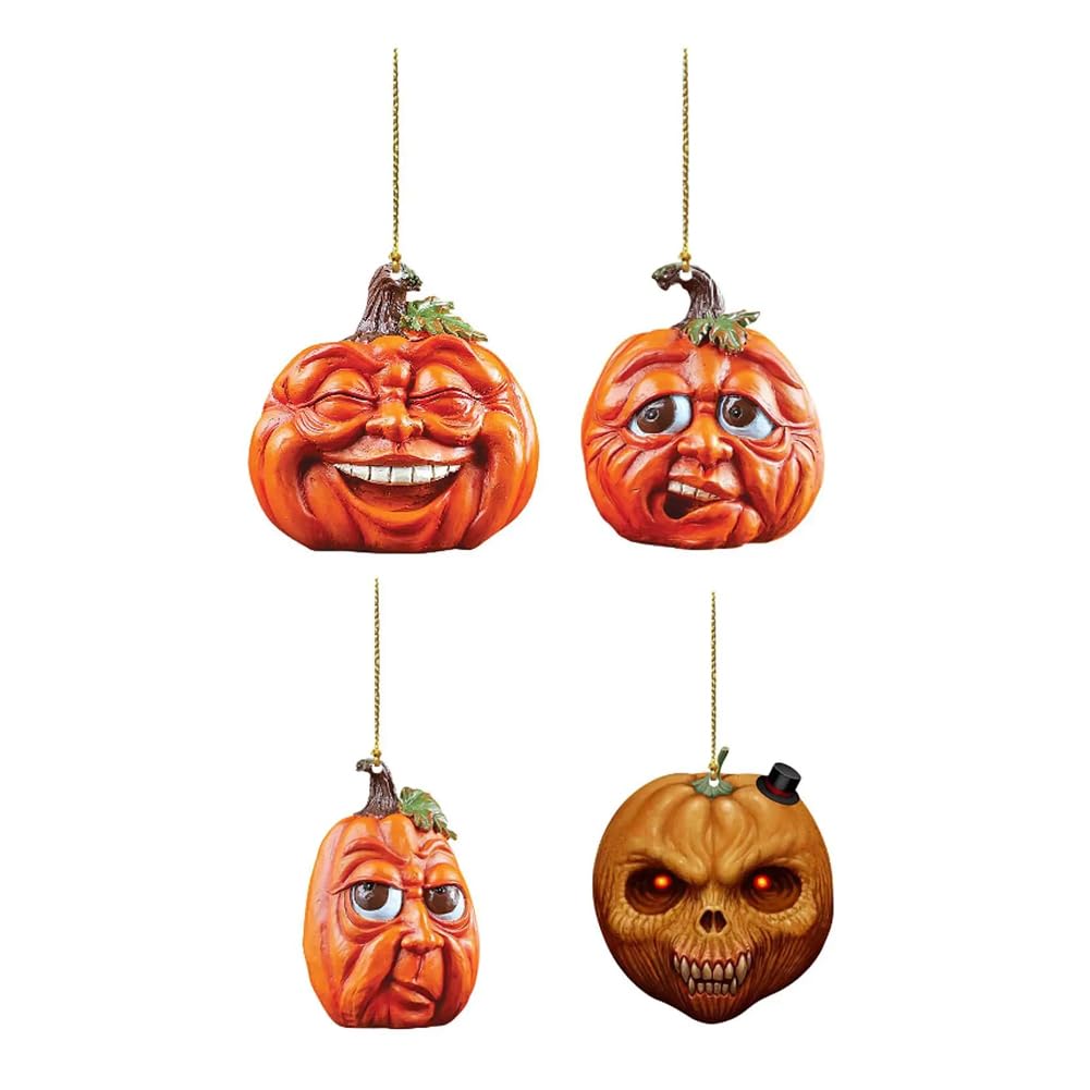 ARFUKA Halloween Decorations Hanging Ghosts Halloween Decor Pumpkins Ornaments for Halloween Party Decorations Indoor und Outdoor Pack of 4