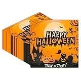 40 Stück Halloween Servietten,33 x 33cm Halloween Tischdeko Cocktail PartyServietten Orange Kürbis Servietten Partyzubehör für Halloween Geburtstag Tischdeko