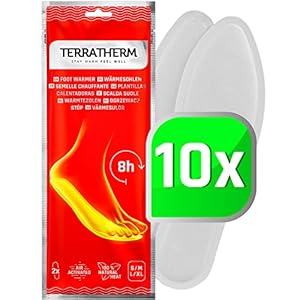 TerraTherm Wärmesohlen für Schuhe – 5, 10 oder 30 Paar – Sohlenwärmer, 100% natürliche Wärme, Fußwärmer Sohlen als auch…