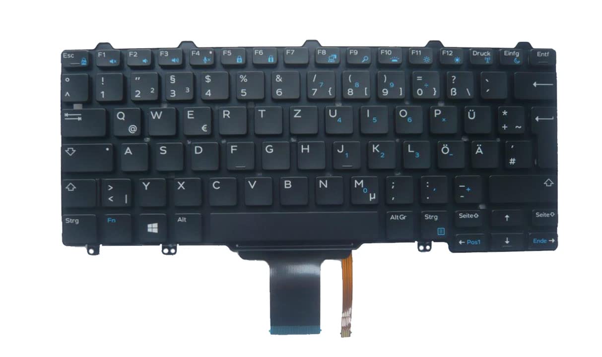 HuiHanReplacement for Dell Latitude E5250 E5270 E7250 E7270 Series GR/German Backlit Keyboard