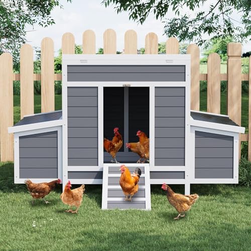 GarveeLife 55 Wooden Chicken Coop with 6 Nesting Boxes