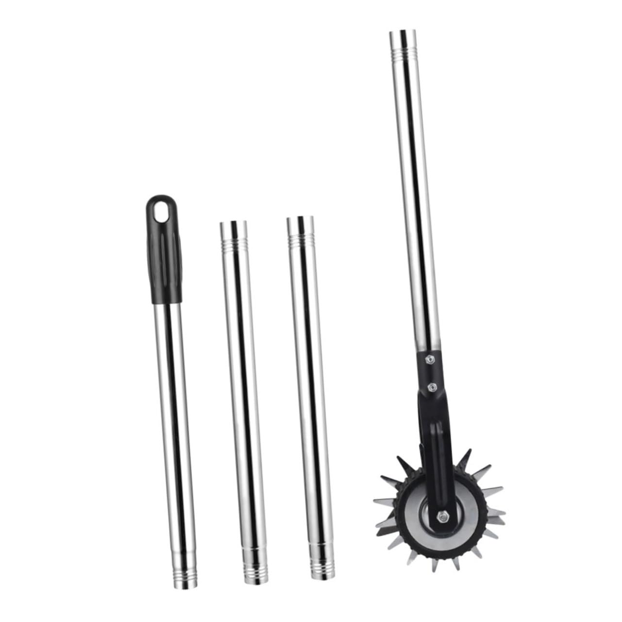 Yardwe Coupe-Bordures Manuel Roue Rotative Manche en 3 Sections Accessoires Métalliques pour Pelouse