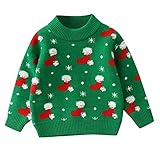 [HongzyFirm] クリスマス セーター キッズ ベビー服 ノルディック柄 プルオーバー 女の子 男の子 可愛い 面白い 防寒 子供 韓国風 タートルネック 長袖 インナー トップス ニット 子供服 厚手 春秋冬 ニットセーター 暖かい 新年 プレゼント