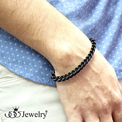 Pulsera de cadena cuadrada Franco de acero inoxidable 6mm para hombre miniatura 2