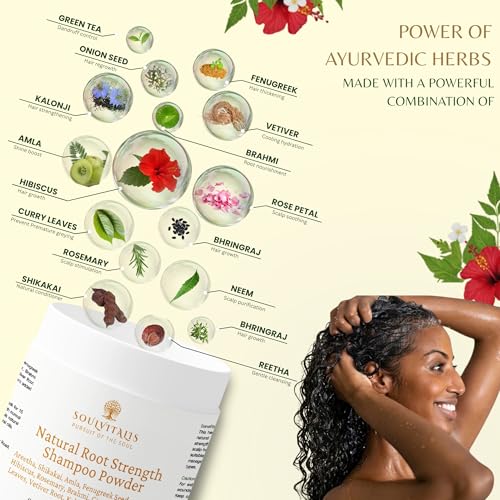 Image of Natural Hair Care Combo | Hair Fall Control & Growth Pack + Root Strength Shampoo Powder | 100% Ayurvedic Hair Care Kit for Hair Strength, Scalp Nourishment & Gentle Cleansing | Rosemary, Hibiscus, Bhringraj & Ayurvedic Herbs | Sulphate & Paraben Free | Men & Women | 400g (Pack of 2)