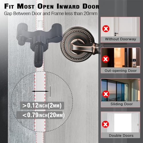 Adjustable Portable Door Lock, Hotel Door Stoppers for Travelers Safety to Prevent Unauthorized Entry,for Traveling Hotel Home Apartment College - Image 6