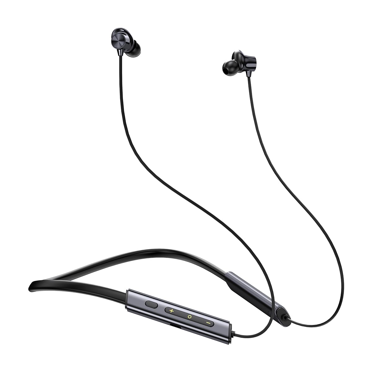 pTron Tangent Eon w/ 50Hrs Playtime, Immersive Sound, HD Mic & AI-ENC Clear Calls, Dual-Device Pairing, Magnetic On/Off Function, BT5.4 Wireless Neckband, Voice Asst., Type-C Charging & IPX5(Obsidian)-image-27
