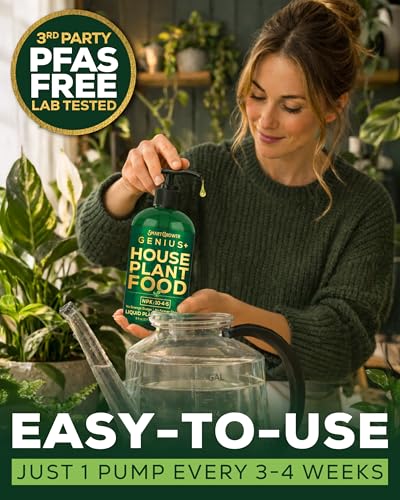 Image of Plant Food for Houseplants, Instant Indoor Plant Fertilizer for Healthier Plants, Clean & Safe for Indoor & Outdoor Use - Smart Grower Genius+ Easy Squirt Pump 8oz Makes 96 Gallons