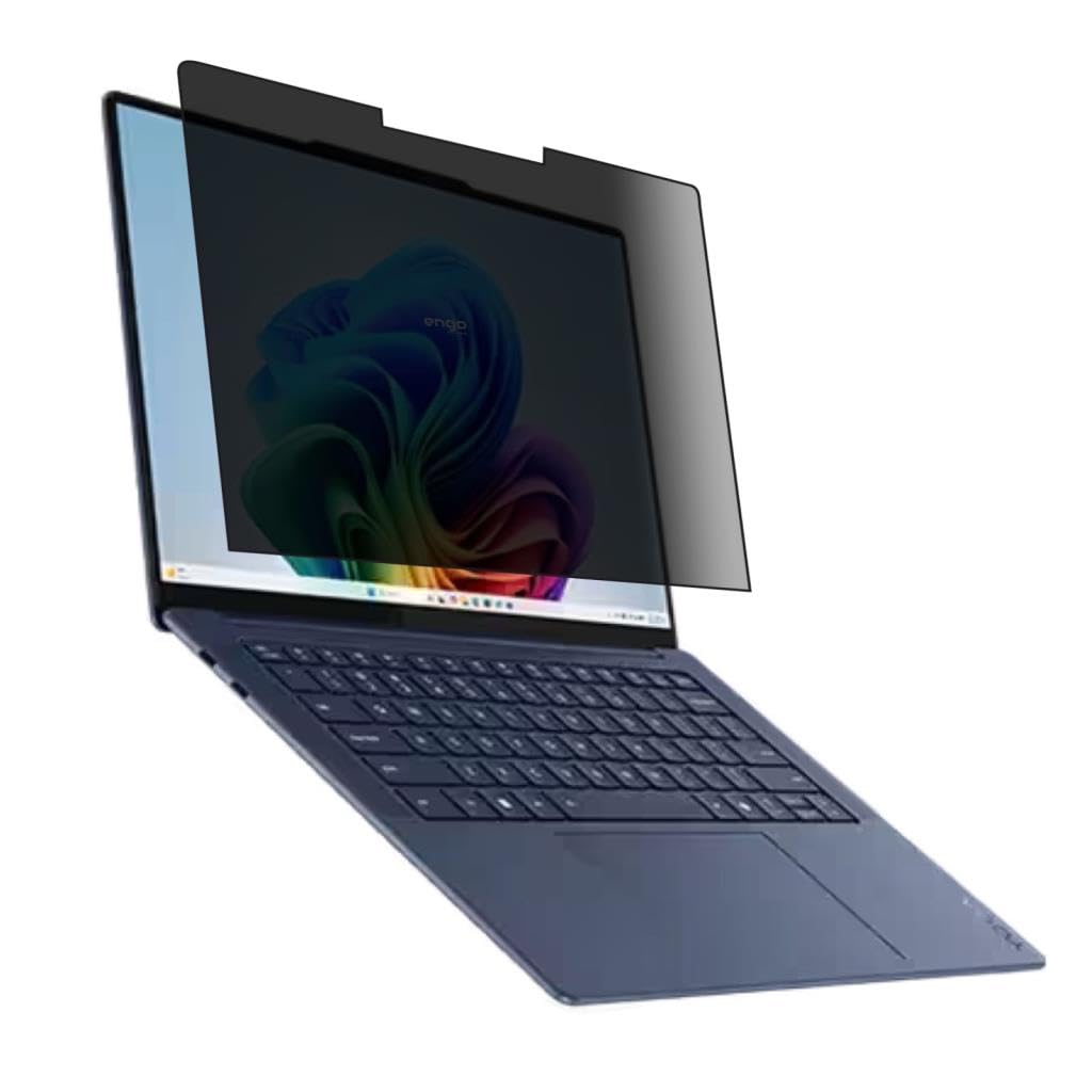 Engo Lenovo Thinkbook Plus Gen 5 Hybrid 14 İnç İle Uyumlu Hayalet Ekran Koruyucu Notebook, Yandan Görünmeyen Anti-Spy Gizlilik (Privacy) Laptop Koruması, 9H Temperli Nano Kırılmaz Esnek Cam