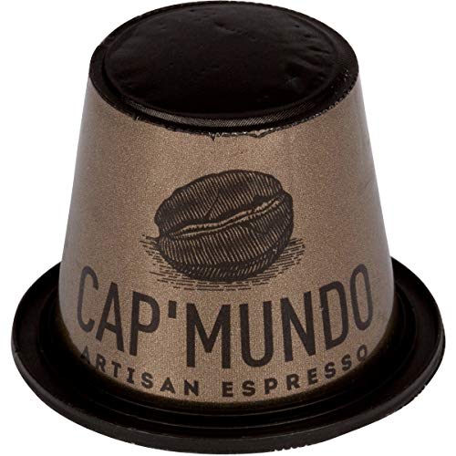 Cap'Mundo Paris 50 Pods for Nespresso Original Line Machines – Dark Roast – French Artisanal Espresso (Dark Ebene, 50 Capsules)