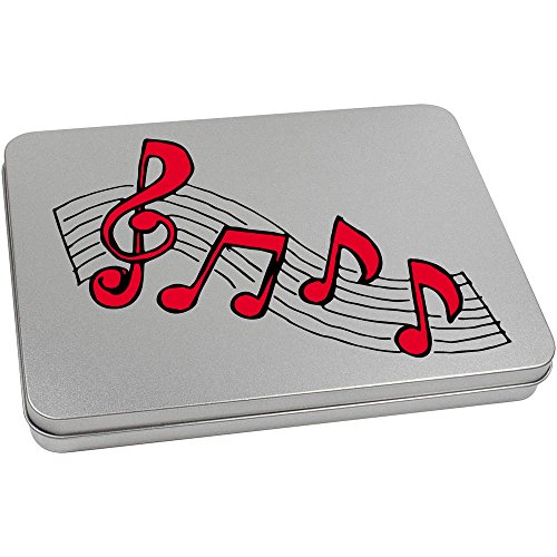 Azeeda 220mm 'Musical Notes' Metal Hinged Tin/Storage Box (TT00096781)