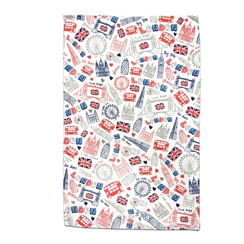 Elgate London Doodles Torchon 100% Coton