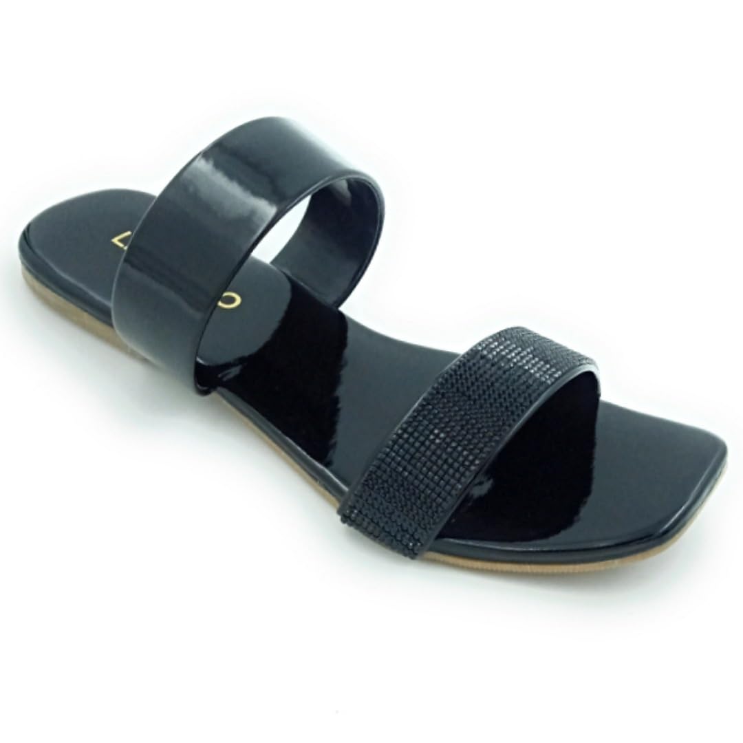 LEGS GO Black Stylish Solid Straps flats Sandal for women and girls, Casual and Ethnic(size - 07) (B0C7LK58RW) Amazon Price History, Amazon Price Tracker