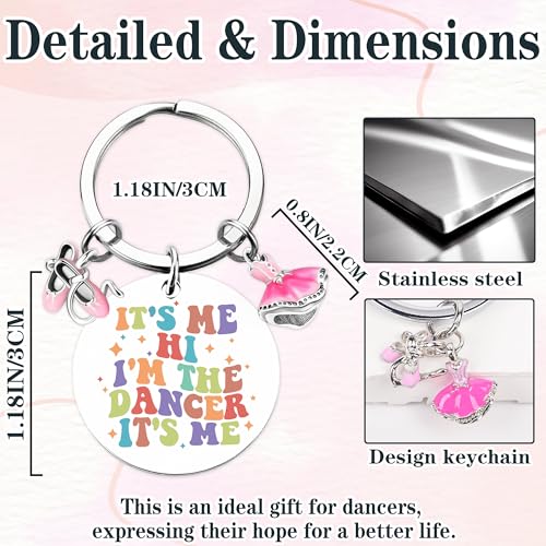Dance Keychain Gifts for Women Girls - Funny Dancer Keyring for Sisters Friends with Best Quotes, Birthday Inspirational Accessories for Ballerina Fans Coach Teacher2