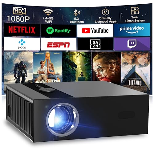 Vidéoprojecteur 4K 8K supporte [Native 1080P&App intégrée] Teuyau Mini Projecteur 4K Portable WiFi Bluetooth Android/iPhone Autofocus/Obstacle Avoidance/Keystone Ultra Courte Focale