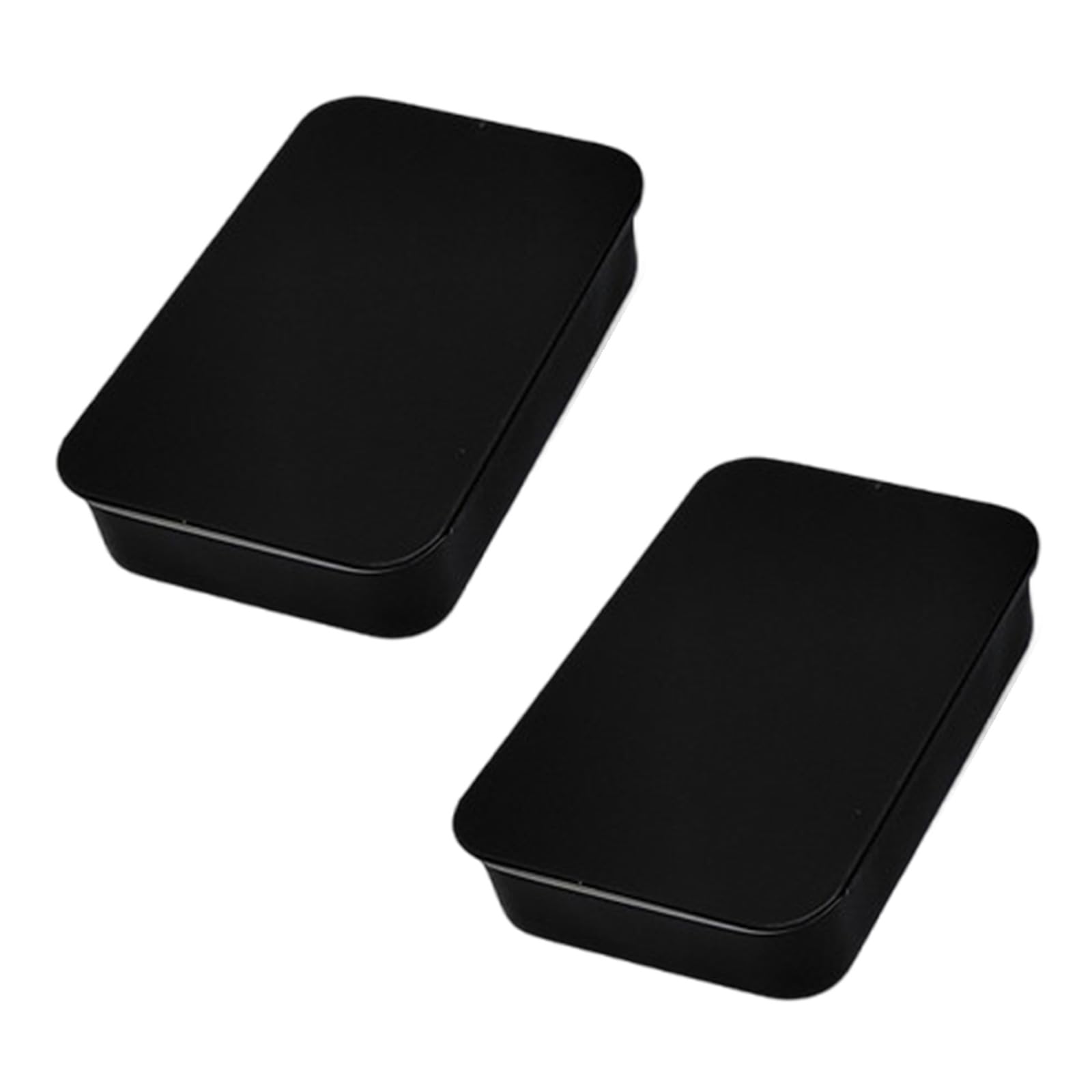 Yhplxyuus 2 Pieces Multipurpose Rectangular Sturdy Iron Slide Lid Storage Tins for Home Organization and Desk Accessories Portable Storage Containers