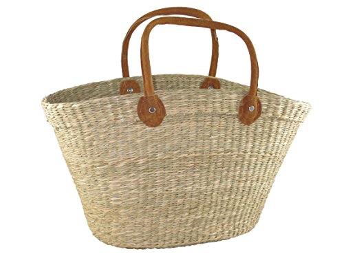Preisvergleich Produktbild Hochwertige Seegras - Tasche mit Ledergriffen! Naturfarben