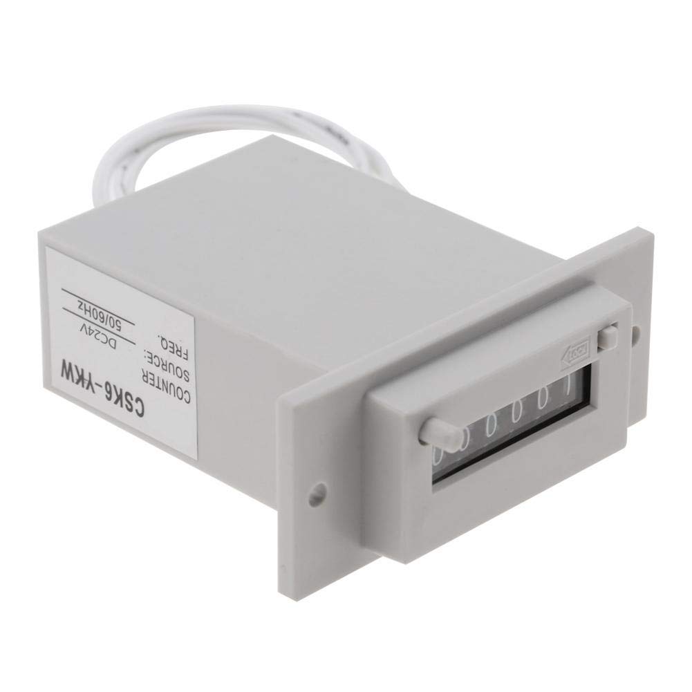 DC24V Pulse Counter, CSK6-YKW 6 Digit Electromagnetic Pulse Counter (DC24V)
