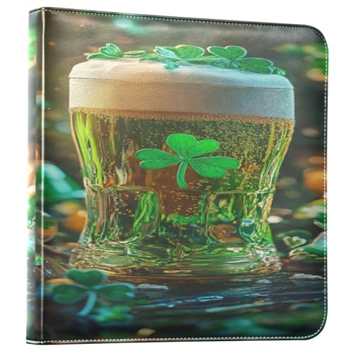 Álbum de Fotos Autoadhesivo DIY Scrapbook Álbum Trébol Cerveza Día de San Patricio 3 Anillas Álbum de Fotos 40 Páginas 8x10 para Recuerdos miniatura 1