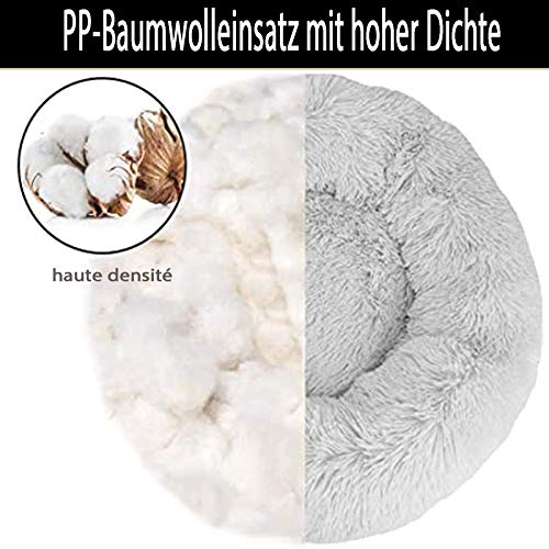 XXL Hundebett Orthopädisch Waschbar Rund Haustierbett für Große Grosse Mittelgroße Hunde XL Hundesofa Antistress Waschbar Kuschelig Hundekissen Memory Foam Hoch Oval Donut Labrador Hundehöhle Grau