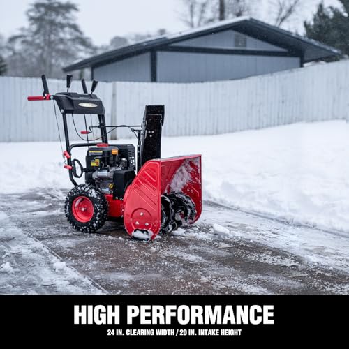 Image of PowerSmart 24-Inch 2-Stage Self-Propelled Gas Snow Blower 212cc Engine with Electric Start, LED Light