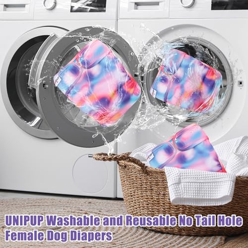 Image of Female Dog Diapers Reusable No Tail Hole Period Panties Washable 3 Pack Diapers Female for Docked-Tail Frenchie French Bulldog Boston Terrier Without Tail U-WWD03XS