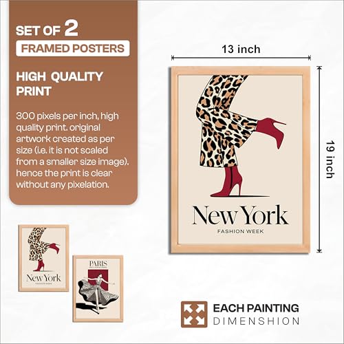 Image of NoWorries Modern art framed Wall paintings for home Decoration Living Room /Bedroom /Dining Room Decorative wall painting for Office hotel,cafe,room decor ''300 GSM Premium Poster Paper Print'' Cafeteria and Lounge - Synthetic Wooden Frames (pattern-illustration) (Set of 2, Framed Painting)(Frame Size-13x17 inches) (BROWN, LARGE)