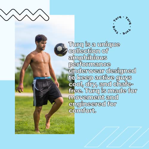 Turq OG Mens Underwear Boxer Brief | Chafe Free, Moisture Wicking, Athletic & Swimming Underwear for Men w/Freestyle Fit4