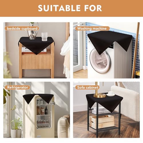 Image of sancua 2 Pack Small Square Tablecloth 24 x 24 Inch Black, Stain and Wrinkle Resistant Washable Polyester Table Cloth Decorative Solid Fabric Table Cover for Nightstand End Bedside Tables