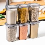 HomeWiz Airtight Kitchen Storage Box 1100ml Pack of 6 | Food Grade BPA-Free Kitchen Jars | Storage & Containers Set | Container Set For Pulses | Unbreakable Plastic Container Set |Multipurpose Storage