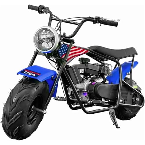 XtremepowerUS Mini Bike 4-Stroke Gas Prowered Off Road Trail Bike Dirt Mini Motorcycle Ride on 99cc 3.5HP Blue (Blue)