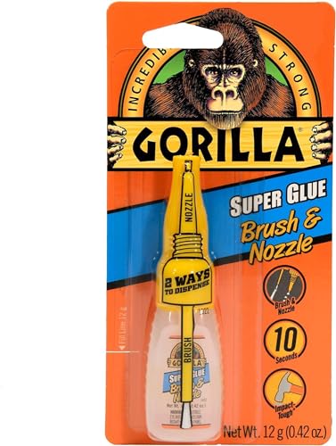 Gorilla Brush &amp;amp;amp;amp; Nozzle Super Glue - 7500102- Pack of 5