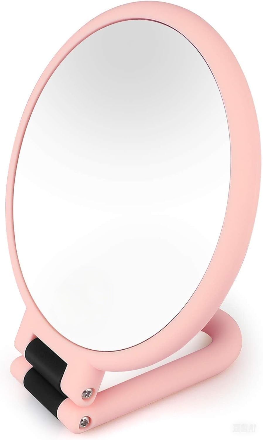 Specchio portatile 1X 5X con manico per i viaggi, Specchio ingranditore, Ingrandimento, Specchio pieghevole a doppia faccia, Specchio per donne per il trucco degli occhi in viaggio,