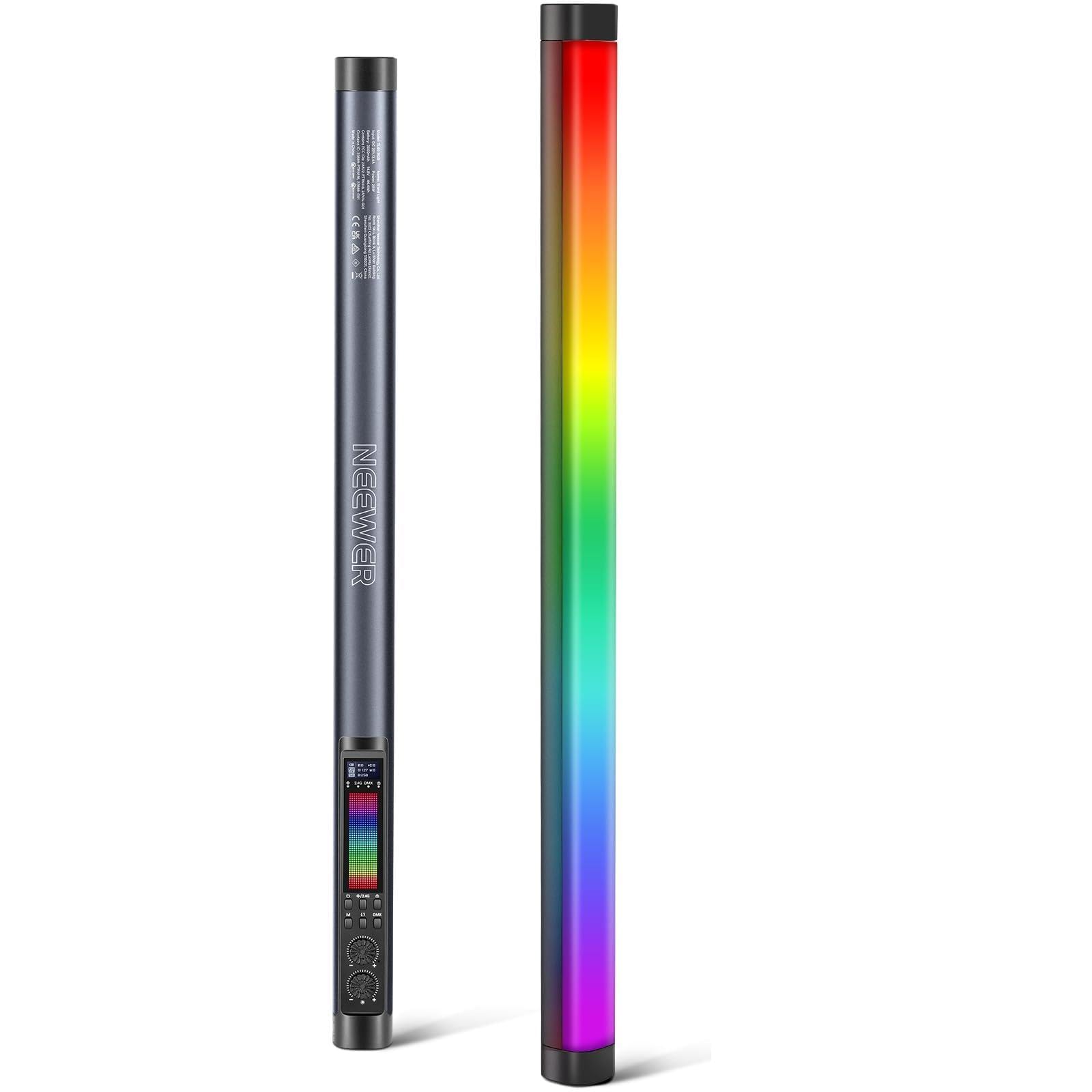 Sponsored Ad – Neewer TL60 RGB Tube Light, Full Color RGBWW Photography Handheld LED Video Lighting Wand Stick Supports APP/2.4G/DMX Control, 7 Pixel Effects 18 Scenes, 2500K-10000K CRI97+ TLCI98+, 3000mAh Battery