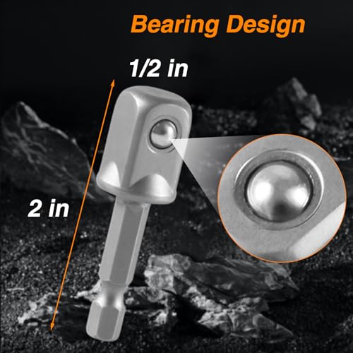 Image of EVRBUL Upgraded 1 /2 Inch Impact Grade Socket Adapter Set 3 Pcs Square Socket Adapter Drill Bits Impact Driver Power Bit Set for Powered /Cordless Drill Chuck