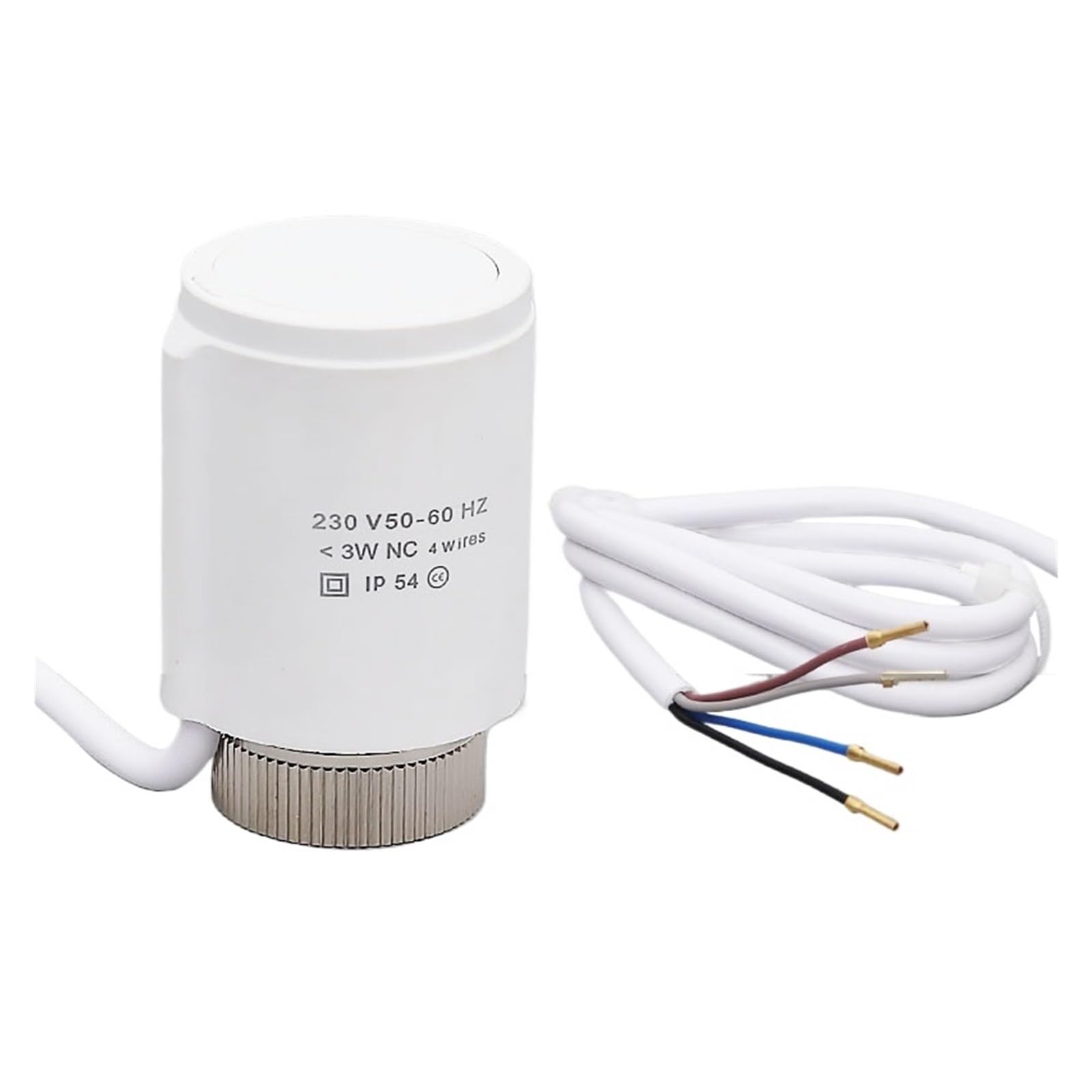 HWEIH 4 Wires Thermal Actuator NC 230V for Underfloor Heating Manifold Normally Closed Electric Actuator M30x1.5mm
