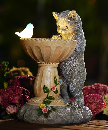 Nacome Solar Cat Garden Decor: Outdoor Statues Ornaments for Outside