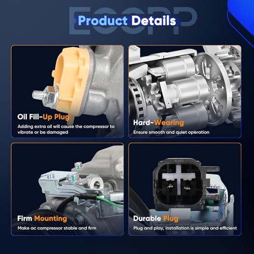 Image of ECCPP AC Compressor with Clutch 2015-2018 Fit for Ford Edge 2.7L 3.5L | for Lincoln MKX MKZ 2.7L 3.0L 3.7L Fast Cooling AC Compressor