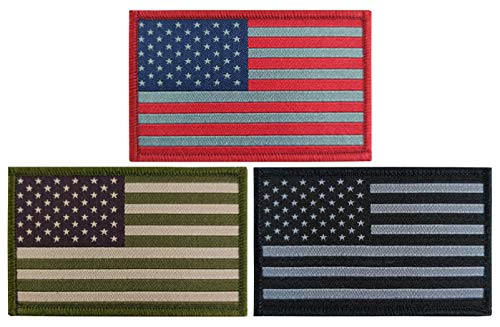 JBCD 3 Pack American Flag Patch The United States US Flags USA Tactical Patch Pride Flag Patch for Clothes Hat Patch Team Military Patch