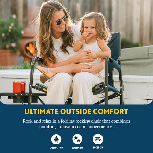Image of GCI Outdoor Freestyle Rocker Portable Folding Rocking Chair, Outdoor Camping Chair with Side Table