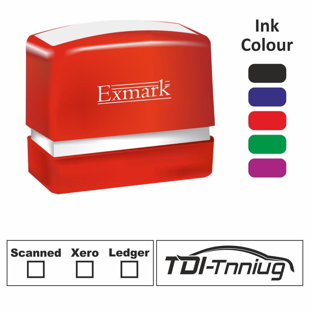 Sign Print Lab Personalized Rubber Stamp Custom Rubber Stamp for Business || Up to 4 Lines of Text || Company Stamp Size (55x15mm) Rubber Stamps 4 Lines || 15 Fonts to Choose