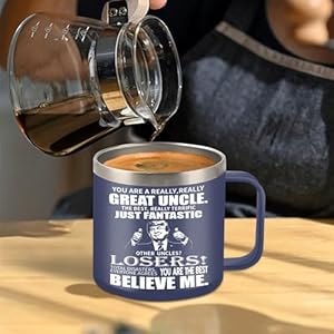 Funny Uncle Mug Gifts for Uncle from Niece Nephew - Great Uncle 14oz Stainless Steel Coffee Mug - Christmas Birthday Present for Uncle Funny Uncle Mug Gifts for Uncle from Niece Nephew Great Uncle 14oz Stainless Steel Coffee Mug Christmas Birthday Present for Uncle
