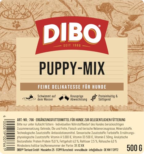 Puppy-Mix, 500g-Beutel, Backwaren als gesunde, natürliche Ernährung für Hunde von DIBO, Hundefutter, Barf, B.A.R.F., Leckerli, Hundekekse