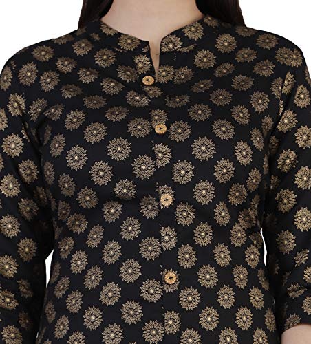 Image of Women's Rayon Straight Kurta (GF-014 Black S)