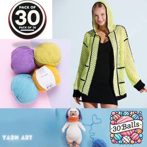 Image of 30 Balls YarnArt Soft Cotton Acrylic Blend Yarn Amigurumi Crochet Knitting