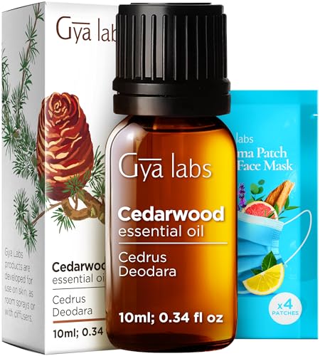 Gya Labs Cedarwood Essential Oil - 0.34 Fl Oz - for Hair, Skin, Diffuser, Aromatherapy & DIY Candle Making Scent